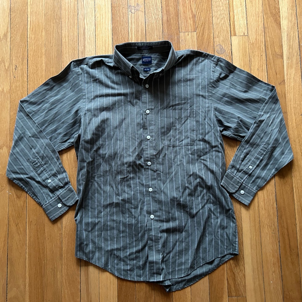 Arrow Dark Green/Olive Dress Shirt - Men's Size Medium